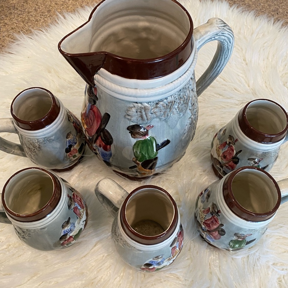 Made in Mexico New Pitcher and 5 Mugs